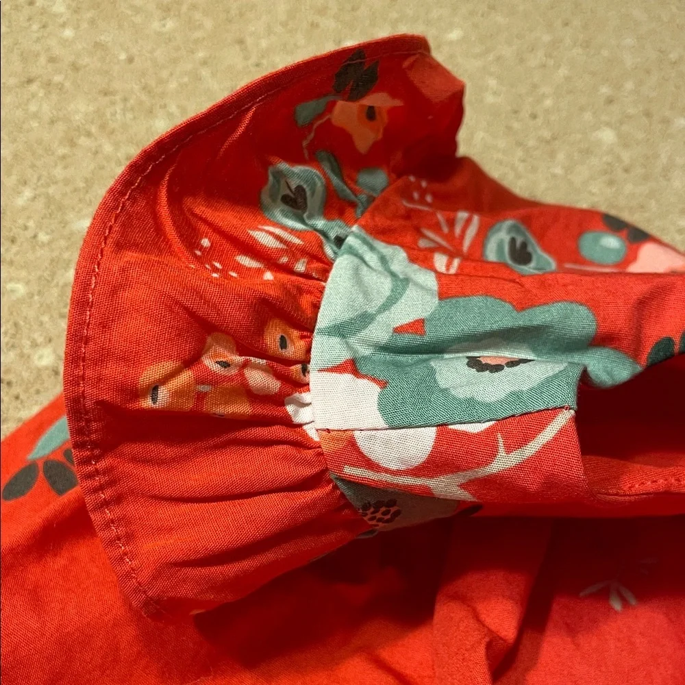 Gymboree Vibrant Red and Teal Floral Dress